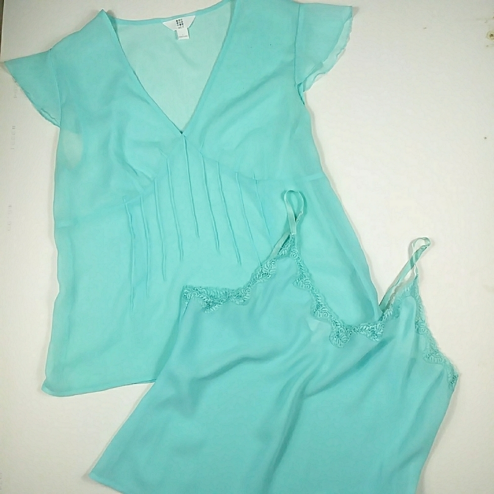 ⭐3/$30 Mint Sheer Lingerie Cami & Top Set Apt 9 L